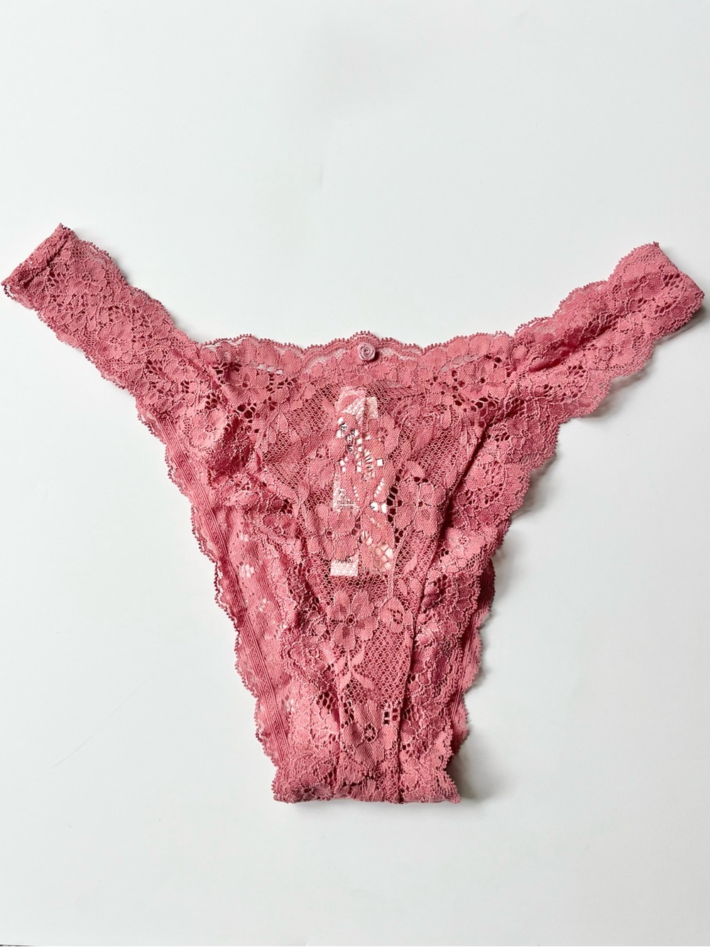 Victoria’s Secret Dream Angels Brazilian Lace Floral Panty Rose NWT L